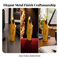 Knurled Screw Sax Mouthpiece Ligature Set Tapered Body Metal Saxophone Mouthpiece Glossy Music Accessory Gold-Colored