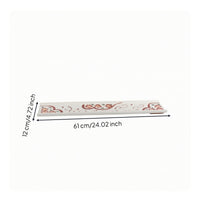 Sushi Plate with Hand-Painted Decoration Rectangular Sushi Plate Sashimi Platter Narrow Serving Tray Ceramic for Home Hosts