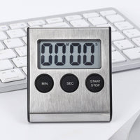 1 Piece Cooking Timer Digital Magnetic Countdown Timer Stainless Steel Kitchen Timer Timekeeping Device Large Display Alarm Timer Suitable for Classroom Kitchen Study Session