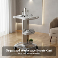 Cosmetic Machine Stand Lockable Casters Cosmetic Studio Trolley Spa Equipment Cart Anti-Skid Surface Salon Spa Rolling Cart