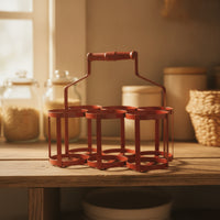 Beer Carrier Metal 6 Cup Drink Holder with Handle 6 Bottle Rack for Hosts