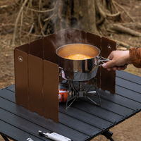 Foldable Wind Screen for Outdoor Cooking, 10 Panels, Aluminum Alloy, Lightweight, Windproof & Stable, with Carrying Bag