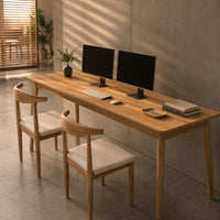 Long Rectangular Desk Thickened Board Wood Writing Desk Sturdy Long Study Table