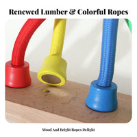 Rope Untangling Game Develops Thinking Wooden String Puzzle Made of Wood Wooden String Teaser for Young Children, Playroom, Classroom