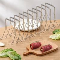 10 Pieces Stainless Steel Rouladen Clip Reusable Meat Clip Rust Resistant Dishwasher Safe for Home Cooks, Chefs, Cooking, Baking, Meal Prep