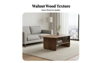 Rectangular Table with Shelf Centuryperiod Design Living Room Furniture Space-Saving Size Dual-Level Design for Homeowners