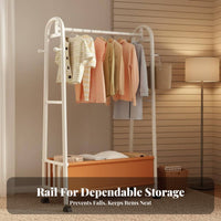 Multifunctional Rolling Clothes with Shelf Heavy-Duty Rolling Clothing Organizer with Basket Lockable Casters Garment Rack Large Capacity for Homeowners, Renters, Students, Bedroom, Entryway, Laundry Room, Closet