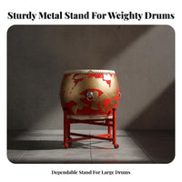 Foldable Design Folding Drum Stand Simple Assembly Metal Floor Drum Stand Anti-Slip Feet Percussion Instrument Holder Lightweight for Percussionists, Event Organizers, Stage Performances, Cultural Festivals, School Assemblies, Rehearsal Space
