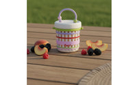 Yogurt Salad Container with Strap Leak-Resistant Portable Fruit Cup Cute Design Snack Container with Colander Insert for Travel