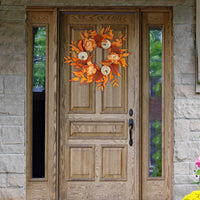 Fall Wreath with Pumpkins Vibrant Autumn Wreath with Berries Textured Sturdy for Homeowners, Entryway