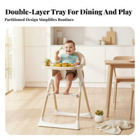 Foldable Infant High Chair Space Saving Foldable Feeding Chair Removable Tray Adjustable Young Child Feeding Seat for Infants, Travel, Home