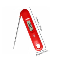 Folding Foldable Temperature Instrument Backlit Display Foldable Prong Cooking Thermometer Calibration Function Kitchen Utensil for Barbecue
