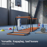 Foldable Multifunctional Agility Ladder Multi-Functional Folding Speed Ladder Portable Kids Hopscotch Training Grid Indoor & Outdoor Use for Physical Education, Home Gym, Backyard