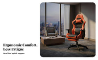 Ergonomic Design Gaming Recliner with Footrest Reclining spinerest Highspine support Recliner with Footrest and Head Support Computer Chair Height Adjustable for tutorial game enthusiasts, Remote Workers, Students, Game Room, Study, Bedroom