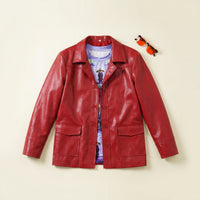 Character-Inspired Costume Set with Glasses Long-Sleeve Faux Leather Coat with Shirt Button-up Cosplay Outfit Bold for Cosplayers, Performers, Themed Parties, Stage Performances