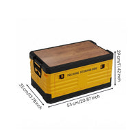 Car Trunk Organizer Wood-Grain Lid folding Storage Box Table Stool Foldable Household Organizer