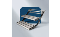 Manual RV Step Aluminum Retractable Rv Step Heavy-Duty for Recreational Vehicle, Motorhome