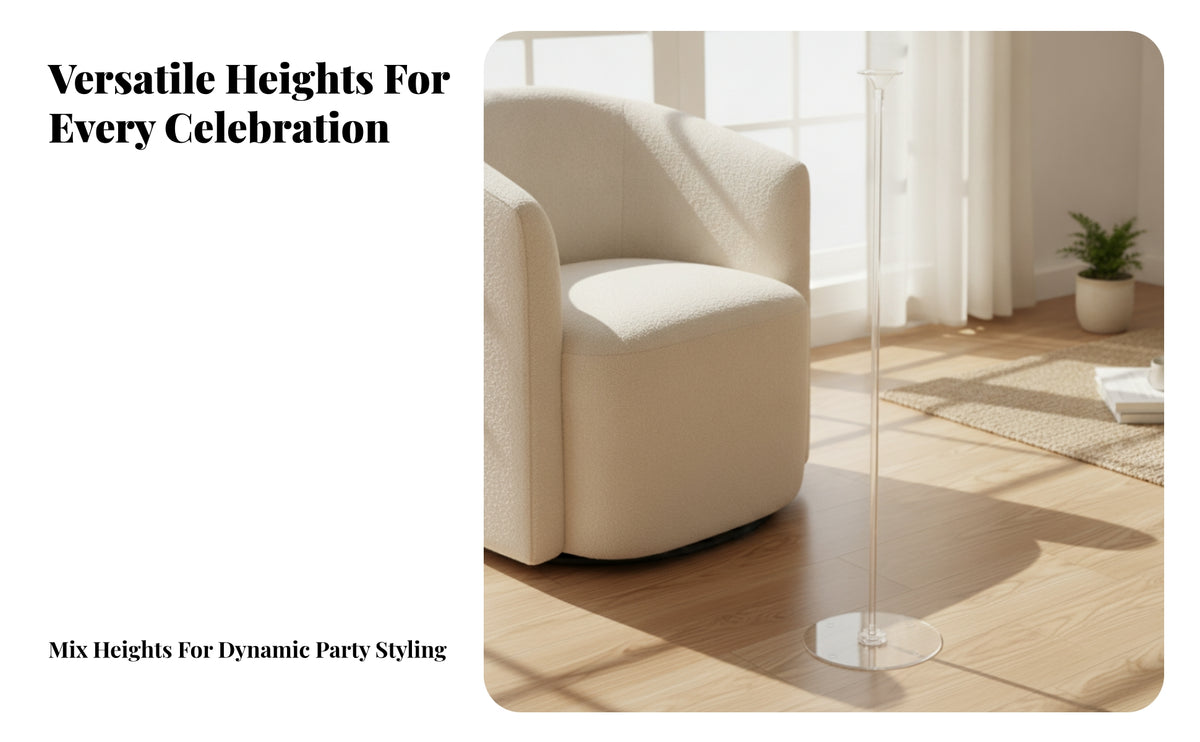 Clear Balloon Stand | Freestanding Display Design, Balloon Stand with Base, for Birthdays