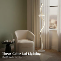 Energy-Saving Spiral LED Floor Lamp Adjustable Color Temperature Spiral Floor Lamp Stable Base Dimmable Standing Light Flicker-without Flicker for Design Enthusiasts, Interior Designers, Office Workers, Bedroom, Living Room, Reading Nook