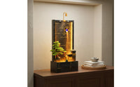 LED Water Feature Waterfall Feng Shui Design Rockery Landscape Waterfall Humidifying Unit Humidifier Floor Standing Water Feature for Business Owners