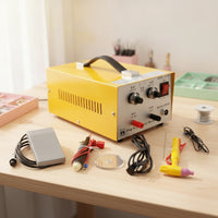 Jewelry Point Welding with Foot Pedal 200W Electric Intermittent Point Welding Compact Fusing Machine for Workshop