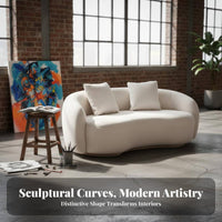Irregularly Shaped Sherpa Sofa Nordic Aesthetic Curved sectional Sofa distinctive Shape Living Room Furniture for Homeowners, Salon, Boutique, Reception Area