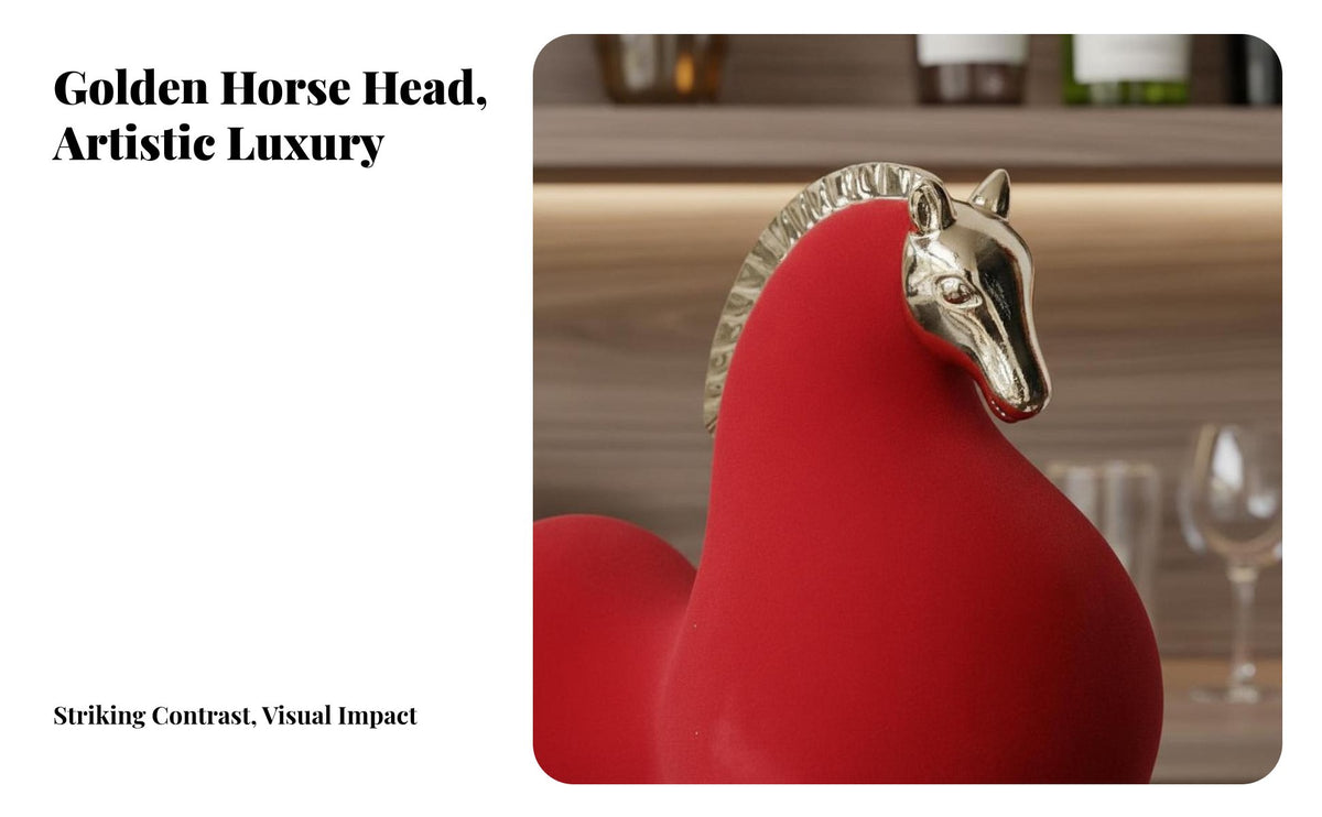 Resin Horse Sculpture Fine Workmanship Modern Horse Figurine Hand Finished House Decoration for Cabinet Living Room Bookshelf