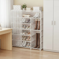 Shoe Rack with Dust Cover Space Saving Multi-Tier Shoe Rack Large Capacity for Students, Entryway, Dorm Room, Closet