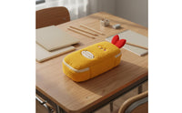 Fried Prawn Pencil Case Large Capacity Fuzzy Battered Pen Pouch Cute Design Cartoon Prawn Stationery Bag for Students, Kids, School, Office