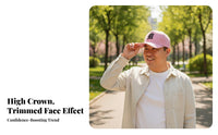 Korean Design High Top Cap Large Head Friendly Baseball Cap Sun Protection for People with Round Faces, Runners, Summer, Daily Wear, Outdoor