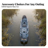 Sectional Sit-on-Top Kayak Two-Piece Design Single-Person Kayak Rod Holders Aquatic Catching Boat for Aquatic Catchers, Recreational Paddlers, Lakes