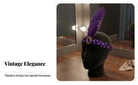 Spangles Feather Headdress Crystal Feature Feather Headpiece 1920s Dancer Headband Sparkling Spangles S 1920s Design Headdress