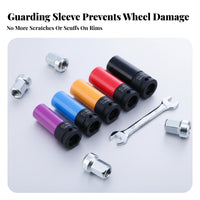 5 Pieces Non-Scratching Wheel Protector Lug Nut Socket Set Cr-Mo Steel Construction Lug Nut Socket Set for Tire Shop
