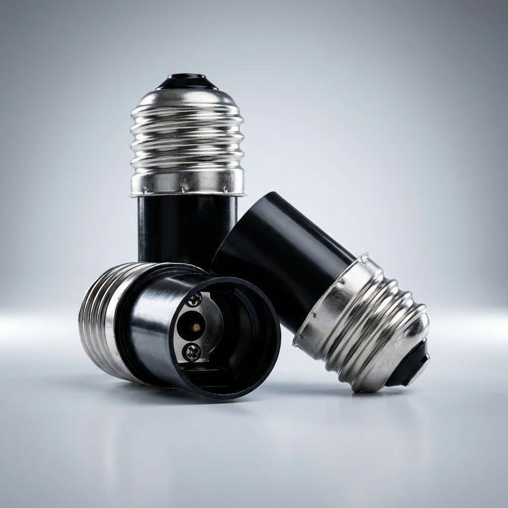 E27 to Bayonet Base Adapter for Home Lighting, Flame Retardant E27 to E14 and E17 Converter, High Temperature Resistant 200°C PBT