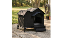 Elevated Cat House Weatherproof Heated Cat House Four-Season Pet Supply for Outdoor, Porch, Winter