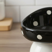 Easy to Clean Raised Ceramic Cat Bowl Dishwasher Safe Raised Ceramic Pet Dish Non-Slip Base Tilted Pet Food Bowl for Cats