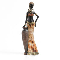 Ethnic-Inspired African Woman Figurine Decorative Black Woman Statue Patterned African Women Figurine Modern for Art Collectors, Entryway, Tabletop