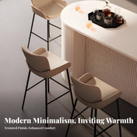 Light Luxury Curved spine Bar Stool Modern Design Counter Chair Minimalist aesthetic Seating Furniture With Footrest for Cafe Owners, Homeowners, pairs, Kitchen Island, Restaurant, Dining Room