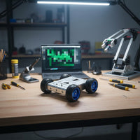 4WD Smart Car Chassis Stable Performance 4WD Robot Car Chassis Four-Wheel Drive Robot Base Kit High Grip Wheels for Prototyping