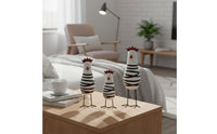Cartoon Chicken Ornament Rustic Chicken Figurine Hand-Painted Nordic Style Bird Sculpture for Desktop, Living Room, Office