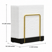 Square Napkin Holder, Metal Wood Serviette Holder for Dining Table, Modern Varnish Napkin Dispenser, 70 Count Upright Tableware