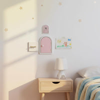 Door Shaped Outlet Cover Cute Switch Surround Frame 3D Light Switch Sticker for Girls, Kids, Nursery, Bedroom