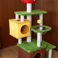 Cat Villa Mushroom Castle Cat House with 4 Levels, Kitten Bed and Tree Activity Center, Indoor Playground with 4 Sisal Scratching Posts for Multi