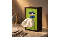 Wooden Tissue Box Holder Framed Front Panel Rectangular Tissue Box Holder Vertical Design