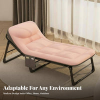 Foldable Collapsible Office Recliner Space-Saving Single Sleeper Chair No Assembly Required Folding Bed Multi-Functional for Campers, Students, Small Areas, Outdoor, Camping, Dorm Room