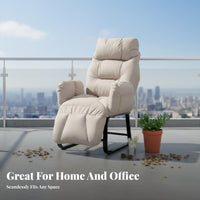 Foldable Design Folding Rest Chair Converts to Bed Adjustable Recliner Chair Breathable Material Single Person Recliner Sofa High-Density Foam Filling for Not on Ice Workers, Students, Balcony, Bedroom, Living Room, Small Areas