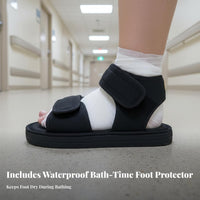 Safeguarding Foot Fracture Recovery Shoe Adjustable Straps Medical Shoe for Bandaged Foot Non-Skid Sole Ventilated Toe Cast Sandal Breathable Material for Patients, Adults, Seniors, Injury Rehabilitation, Indoors, Home, Outdoors