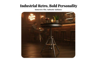 Sturdy Construction Wrought Iron Table and Chair Wear-Resistant Industrial Design Dining Set High-Temperature Baked Paint Industrial Dining Set Rust-Proof for Homeowners, Apartment Dwellers, Couples, Milk Tea Shop, Small Eatery, Reception Area