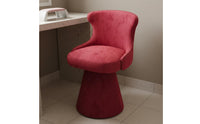 Minimalist Design Swivel Makeup Chair Soft Padded Cushion Upholstered Vanity Stool with Backrest Ergonomic Back Support Upholstered Makeup Stool Scratch Resistant Textile for Nail Salon