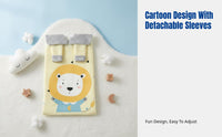 Infant Sleeping Bag, Anti-Kick Quilt, Thick Thermal, Autumn Winter, Cartoon Animal, Removable Shoulder, Breathable, for Children